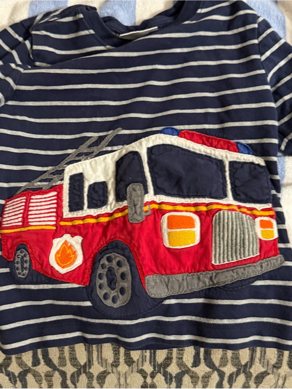 Hanna Andersson Size 3 Navy and White Striped Kids Tee